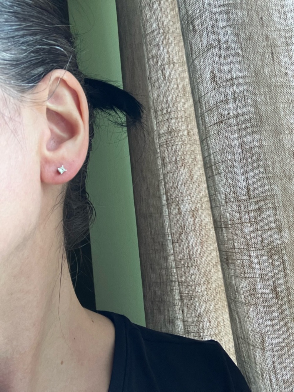 Classic 14k White Gold Diamond Earrings - Picture 4 of 4
